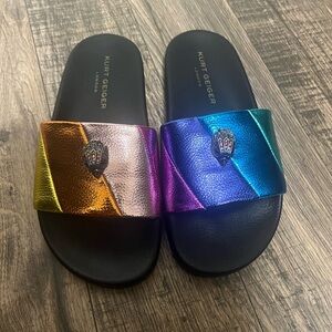 kurt geiger rainbow slides